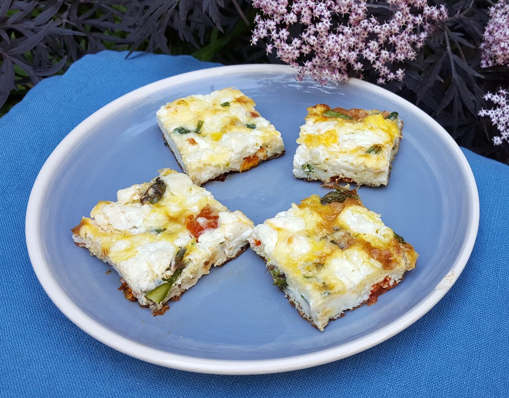 Asparagus and tomato frittata