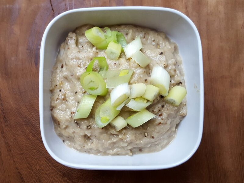 Baba ganoush with spring onion