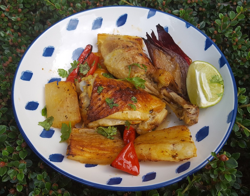 Baked chicken and cassava