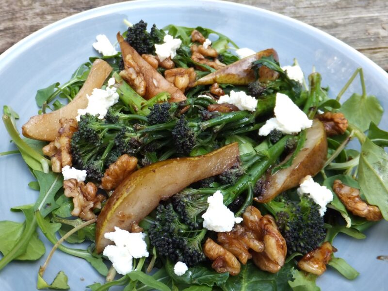 Broccoli and pear salad