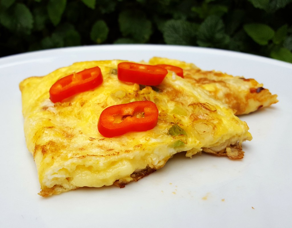 Cheese and spring onion omelette