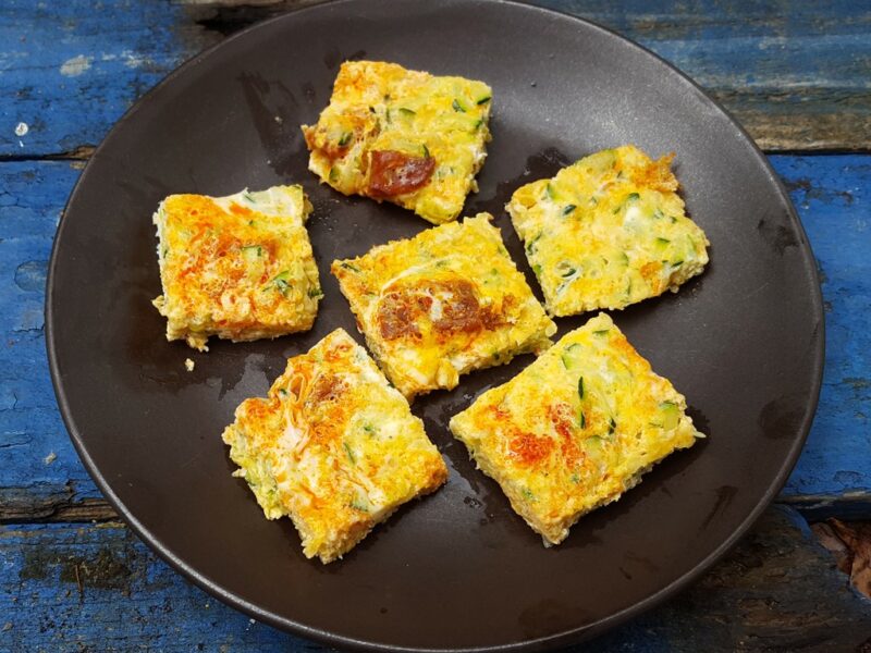 Chorizo and courgette frittata