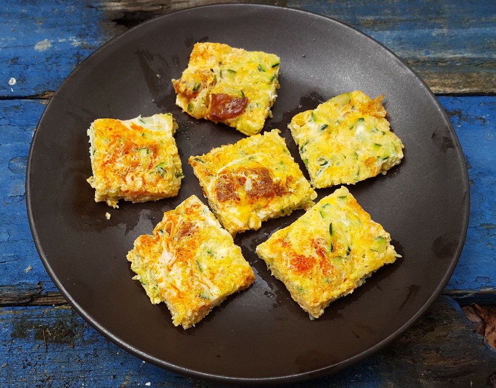 Chorizo and courgette frittata