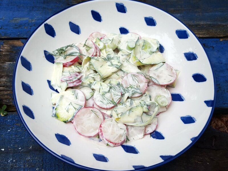 Courgette and radish salad