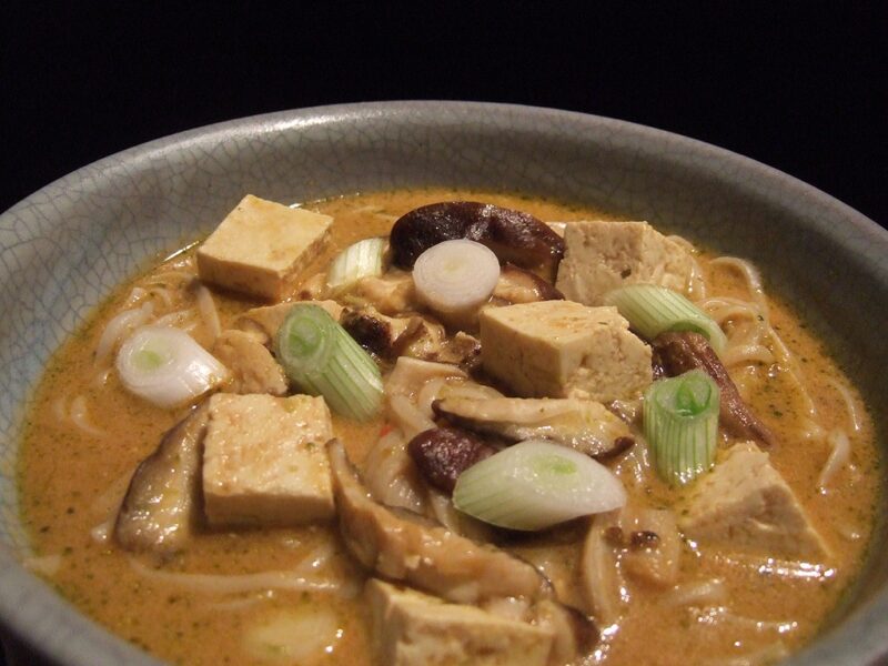 Mushroom and tofu laksa