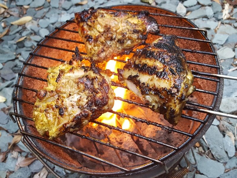 BBQ chicken marinated in spiced yoghurt