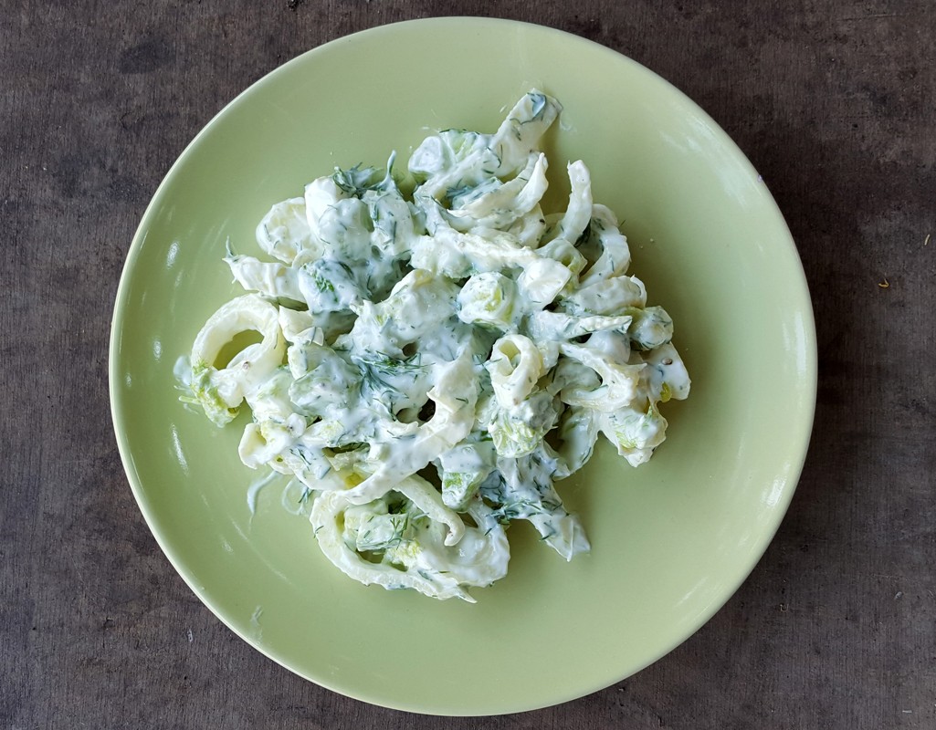 Creamy fennel and cucumber salad