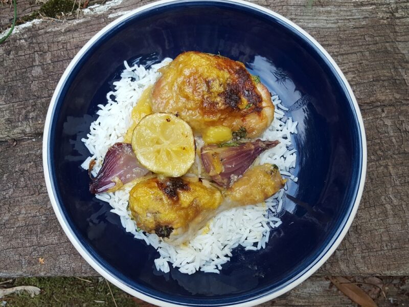 Mango and lime glazed chicken bake