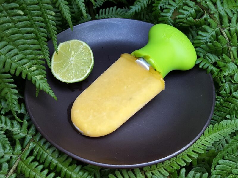 Mango and lime ice lolly