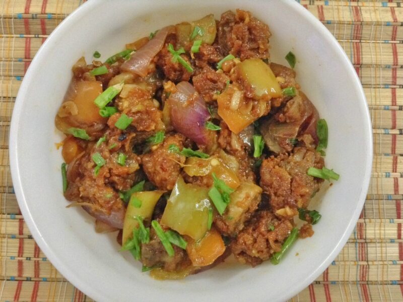 Mushroom capsicum curry