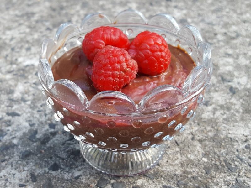 Raspberry and chocolate mousse