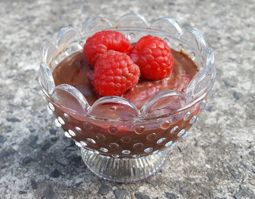 Raspberry and chocolate mousse