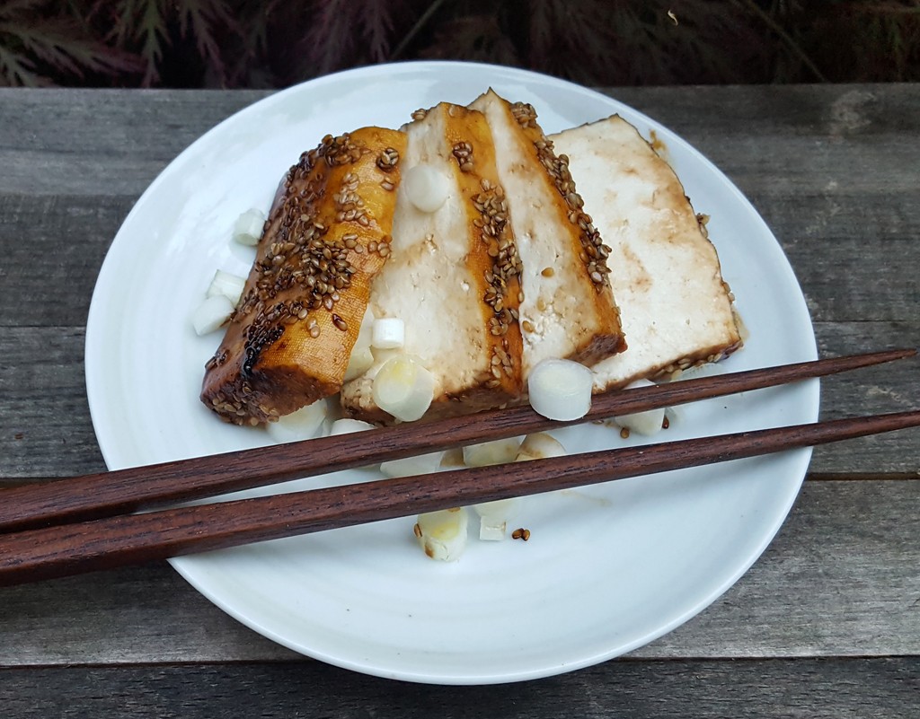 Sesame crusted fried tofu