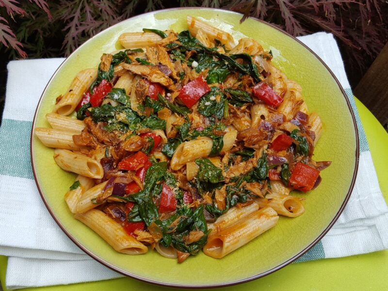 Spicy Mackerel pasta