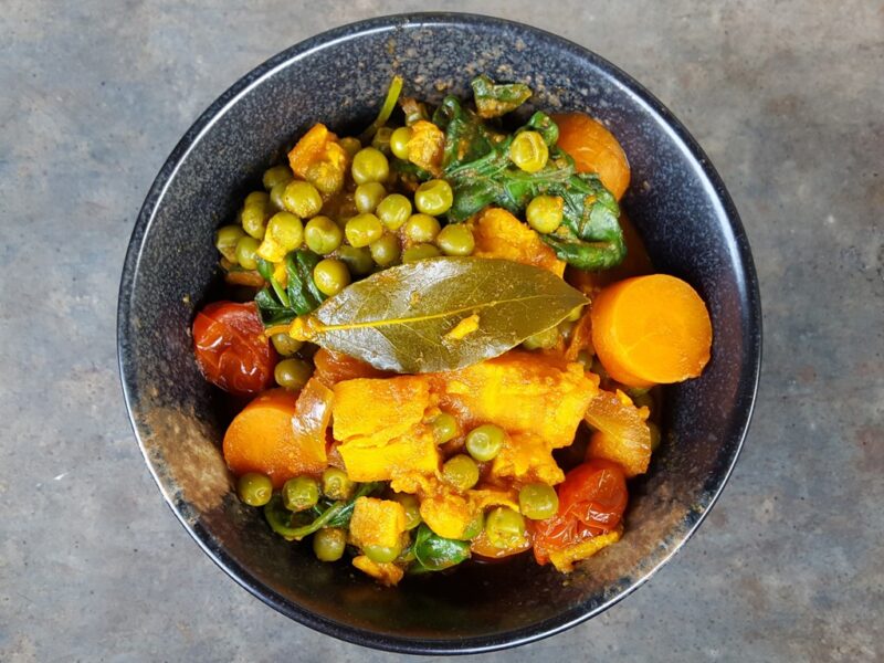 Sweet potato and sweet peas stew