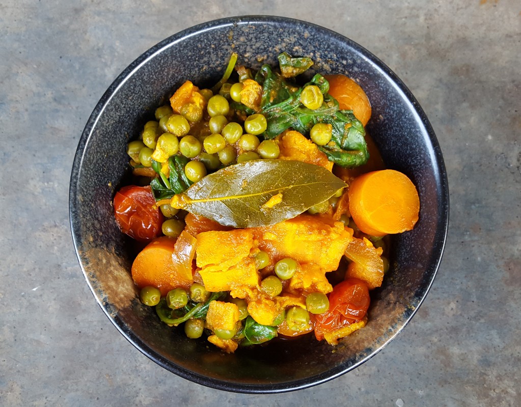 Sweet potato and sweet peas stew