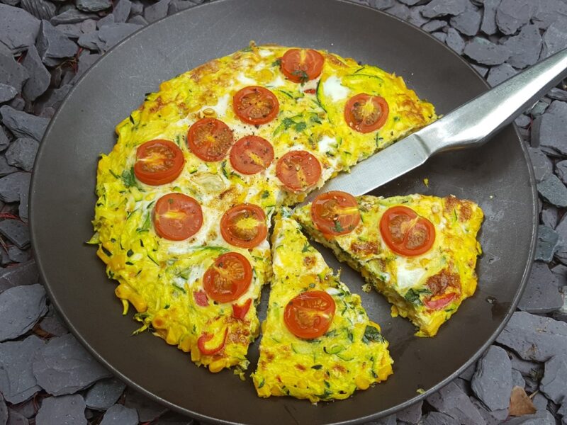 Courgette and corn frittata