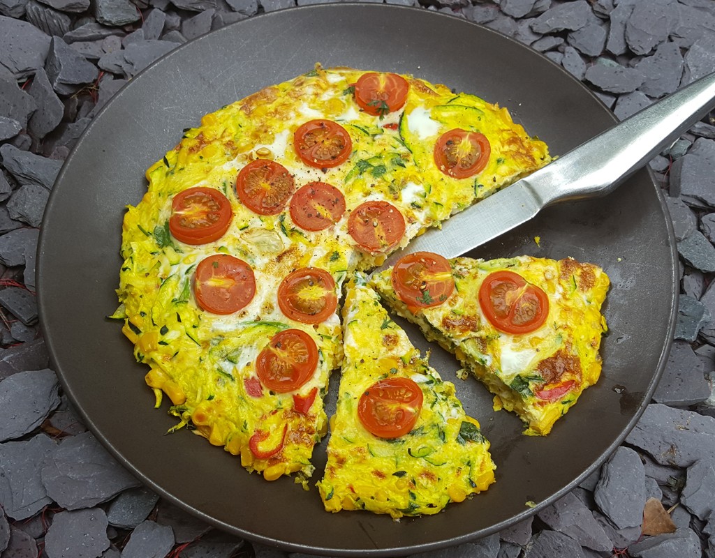 Courgette and corn frittata