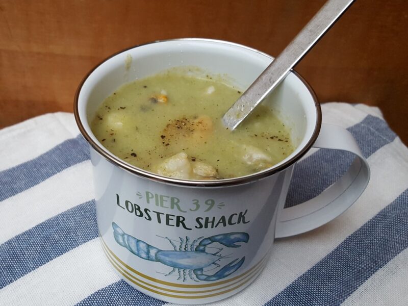 Dairy-free seafood and vegetable chowder