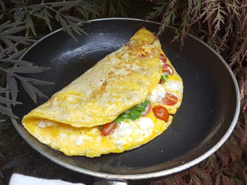 Tomato and feta omelette