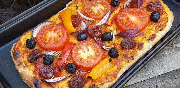 Homemade dairy-free pizza