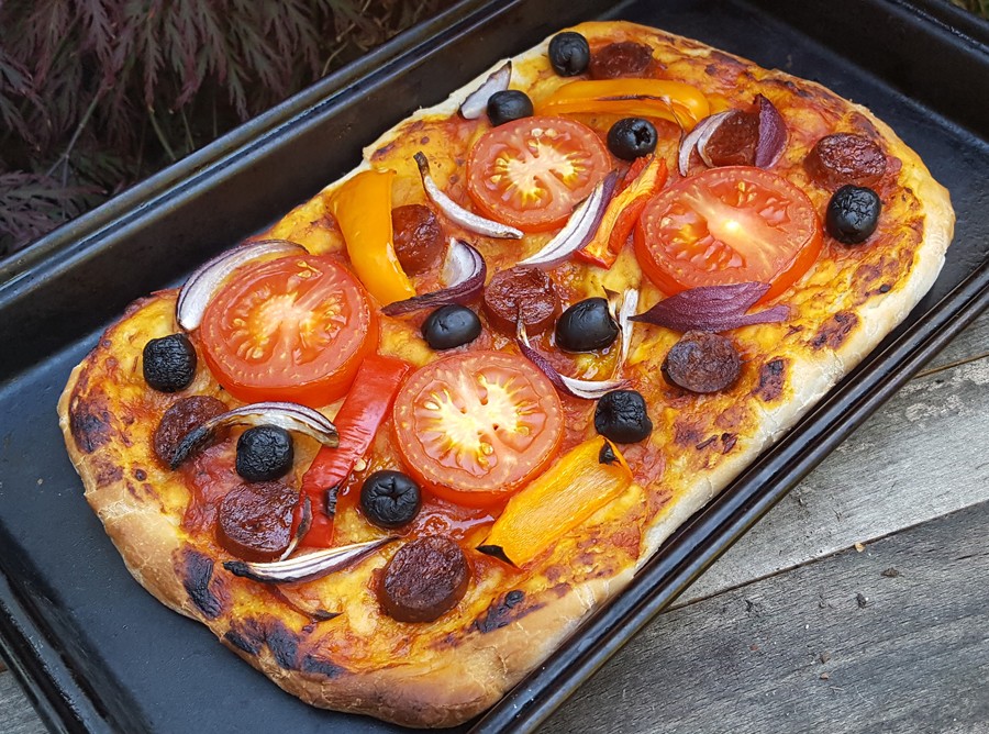 Homemade dairy-free pizza