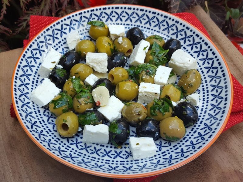 Mixed olives with feta