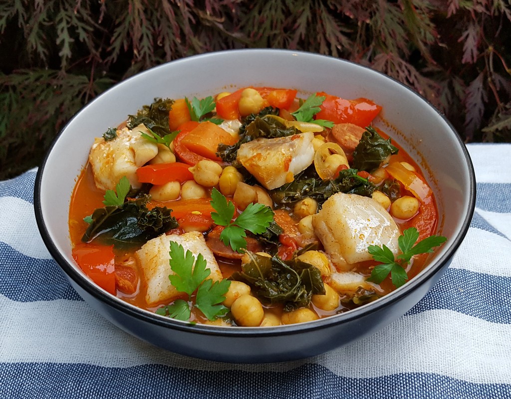 Spanish fish and chorizo stew