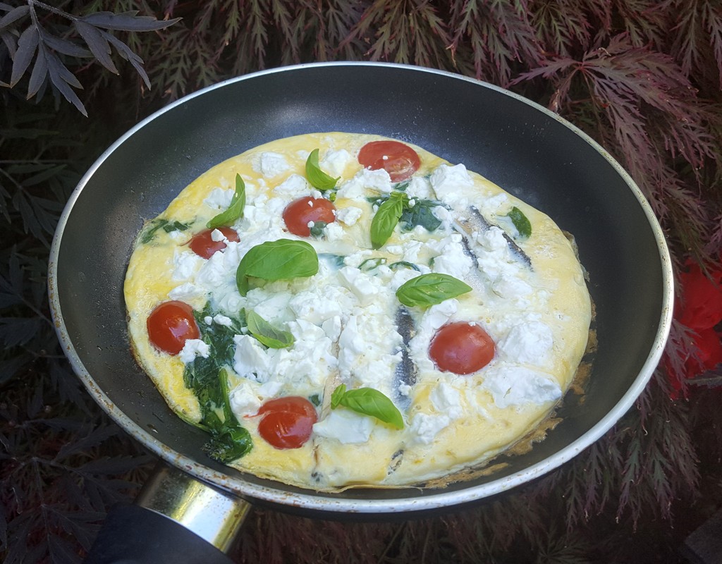 Spinach and anchovy omelette