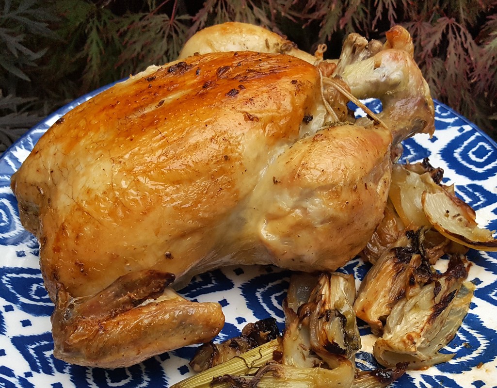 Roasted chicken and fennel