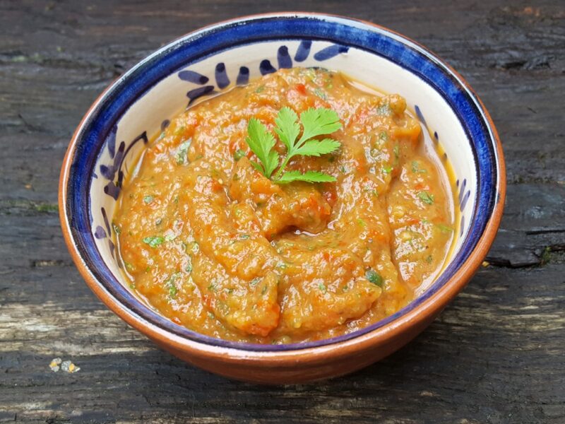 Roasted pepper and aubergine dip