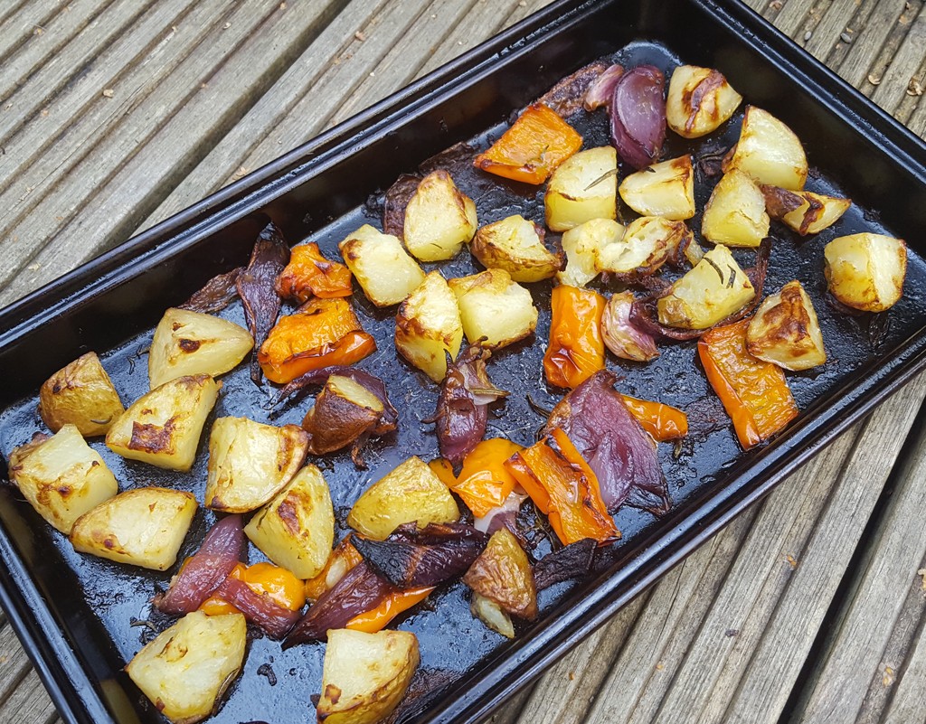 Roasted potato and pepper