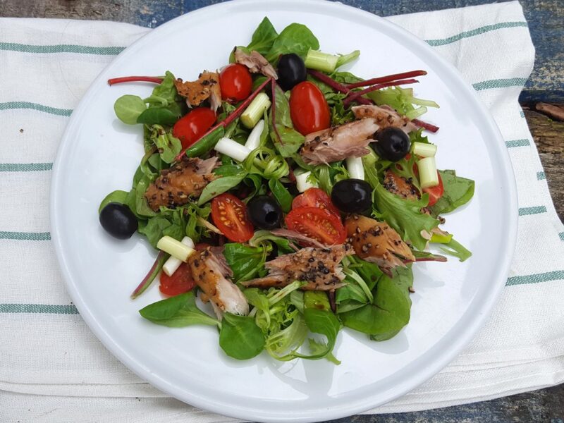 Smoked mackerel salad