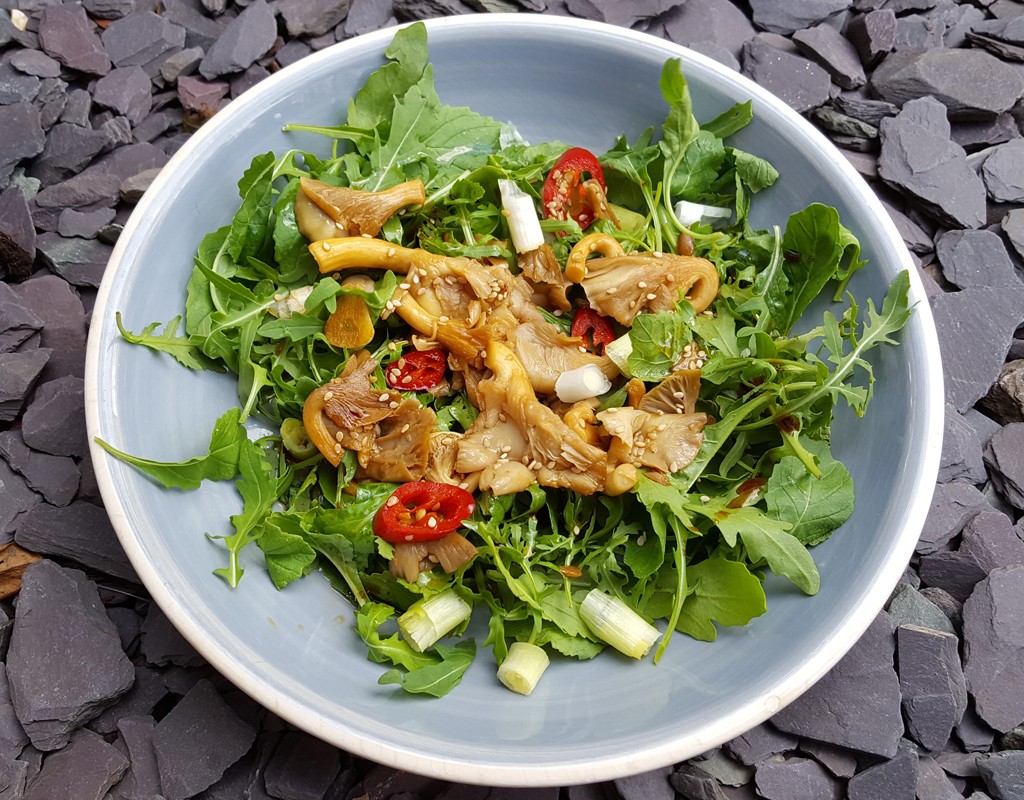 Stir-fried mushroom salad