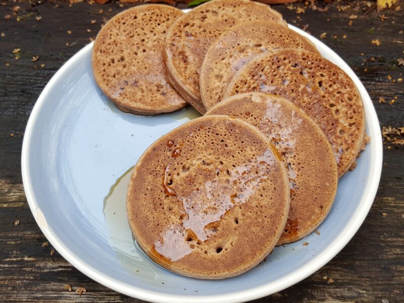 Chocolate and almond pancakes