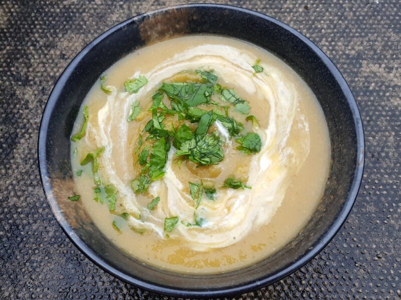 Curried butternut squash and cauliflower soup