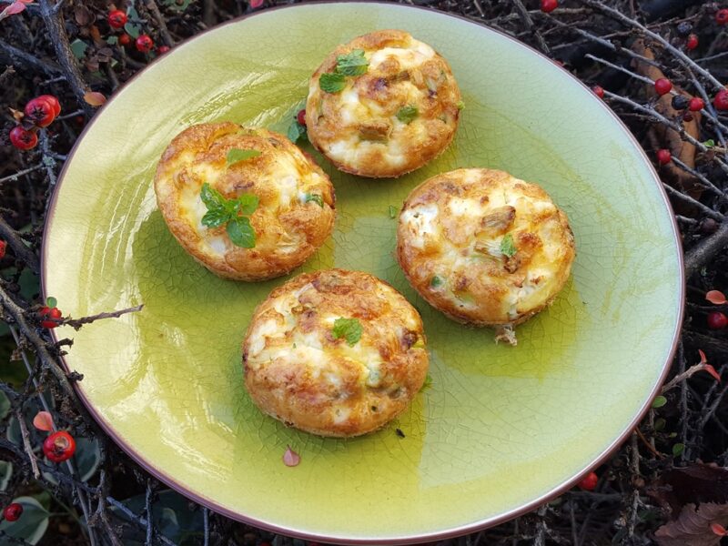 Peas and feta cupcakes