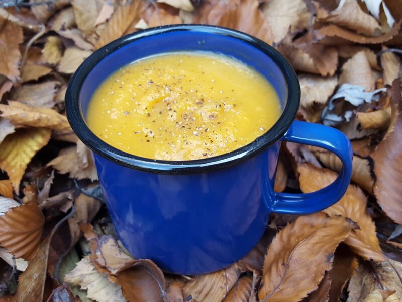 Roasted butternut squash and celeriac soup