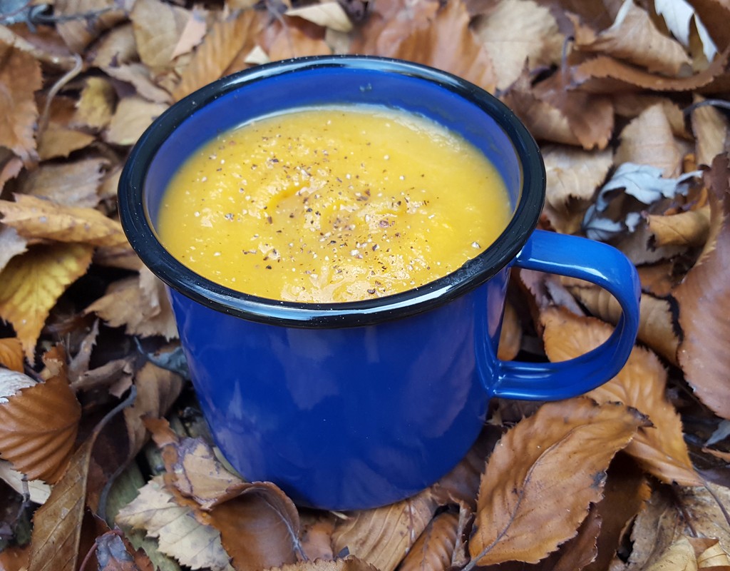 Roasted butternut squash and celeriac soup