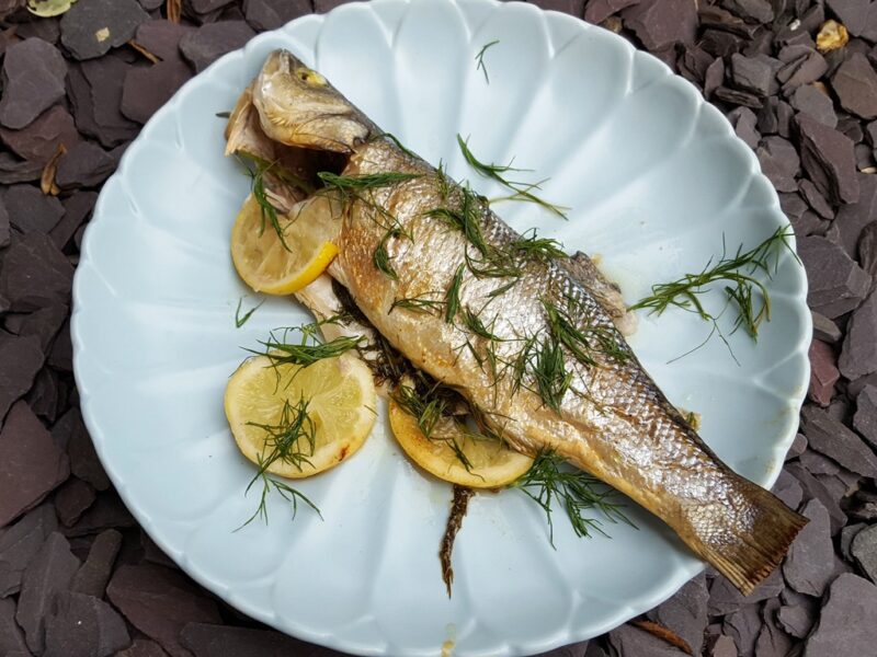 Zesty Baked Sea Bass