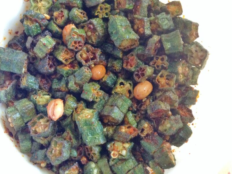 Okra fry (bhindi fry)