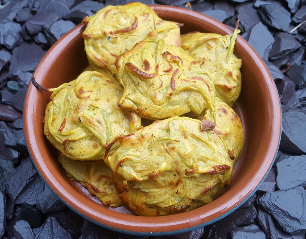 Baked bottle gourd fritters