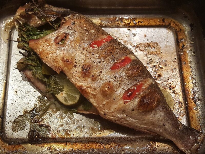 Chinese-style baked sea bream