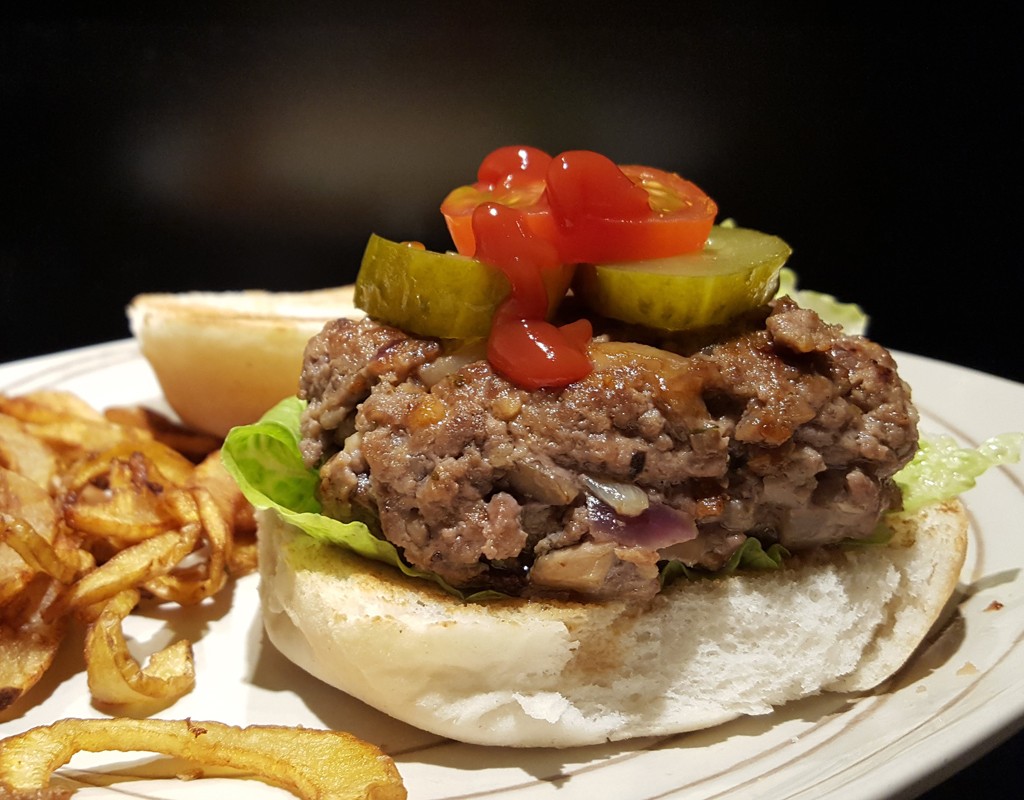 Beef and mushroom burger