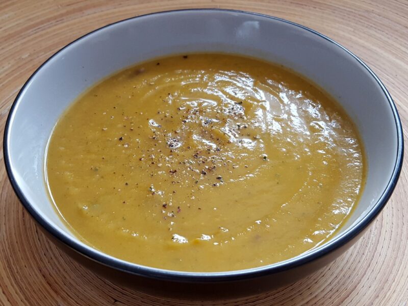 Roasted squash and courgette soup