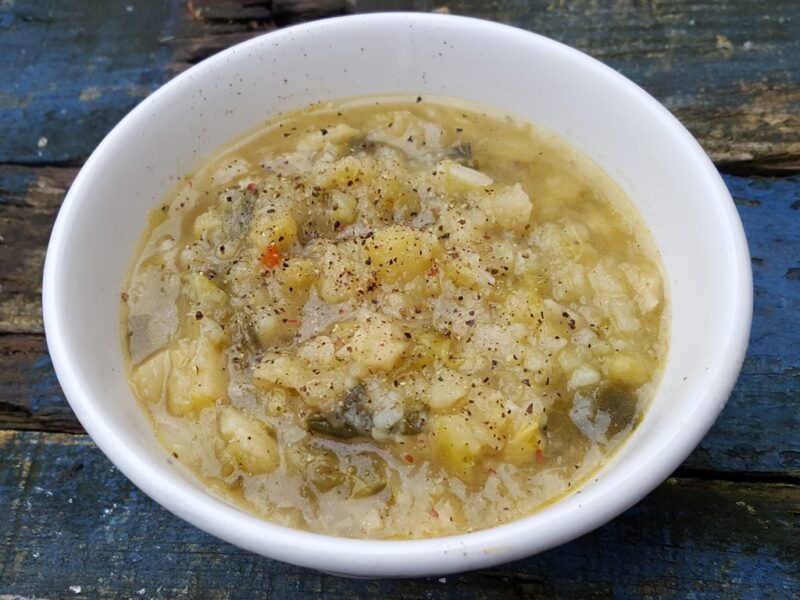 Celeriac, cabbage and potato soup