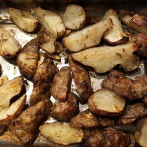 Garlic & herb baked Jerusalem artichokes