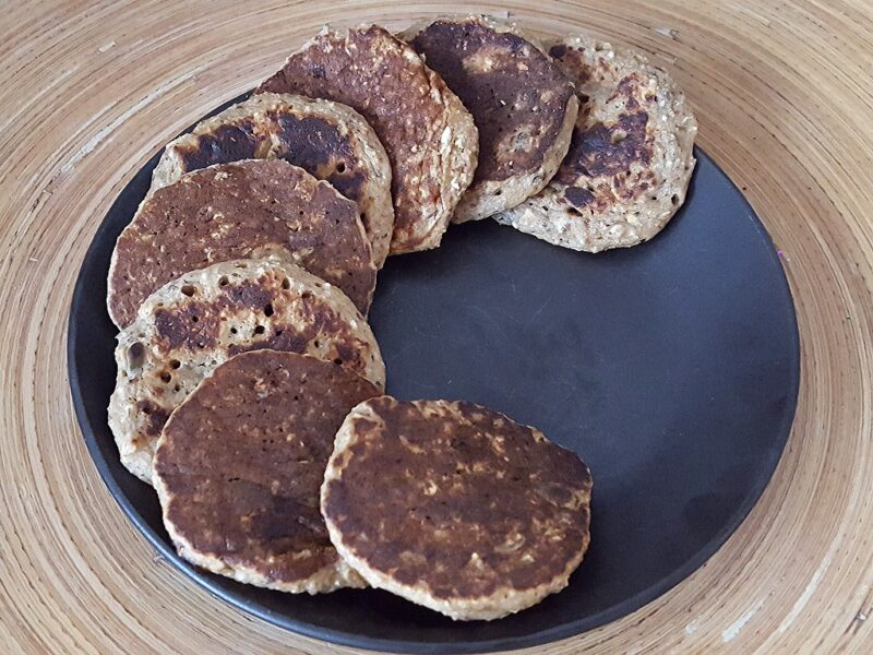 Pumpkin and prune oaty pancakes