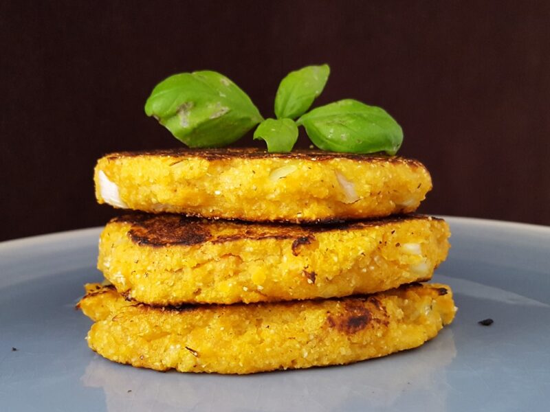 Sweet potato and polenta cakes