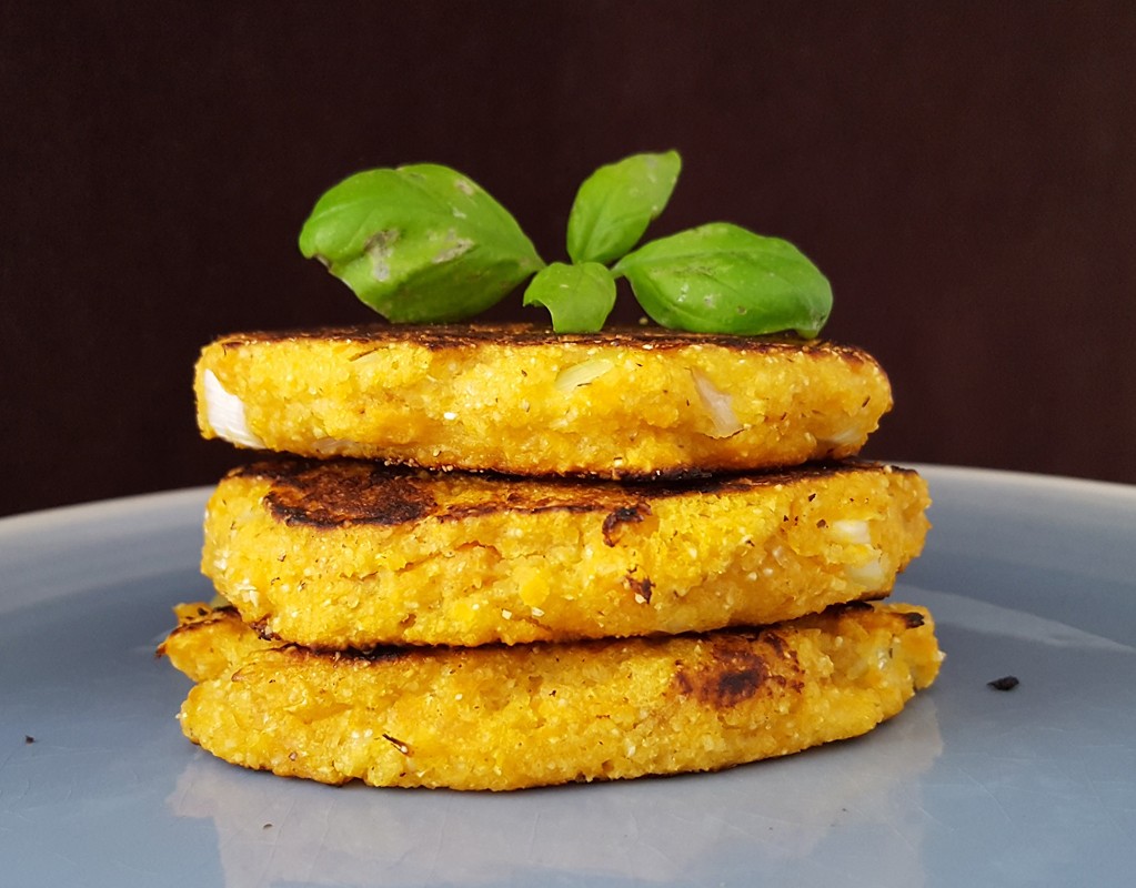 Sweet potato and polenta cakes